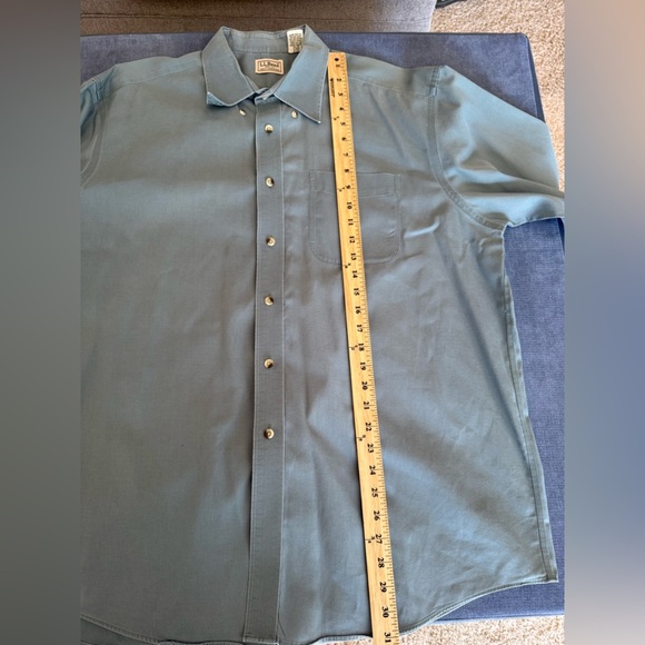 L.L. Bean Mens Blue Long Sleeve Collared Button Down Shirt SZ XL Reg 100% Cotton - Picture 8 of 8